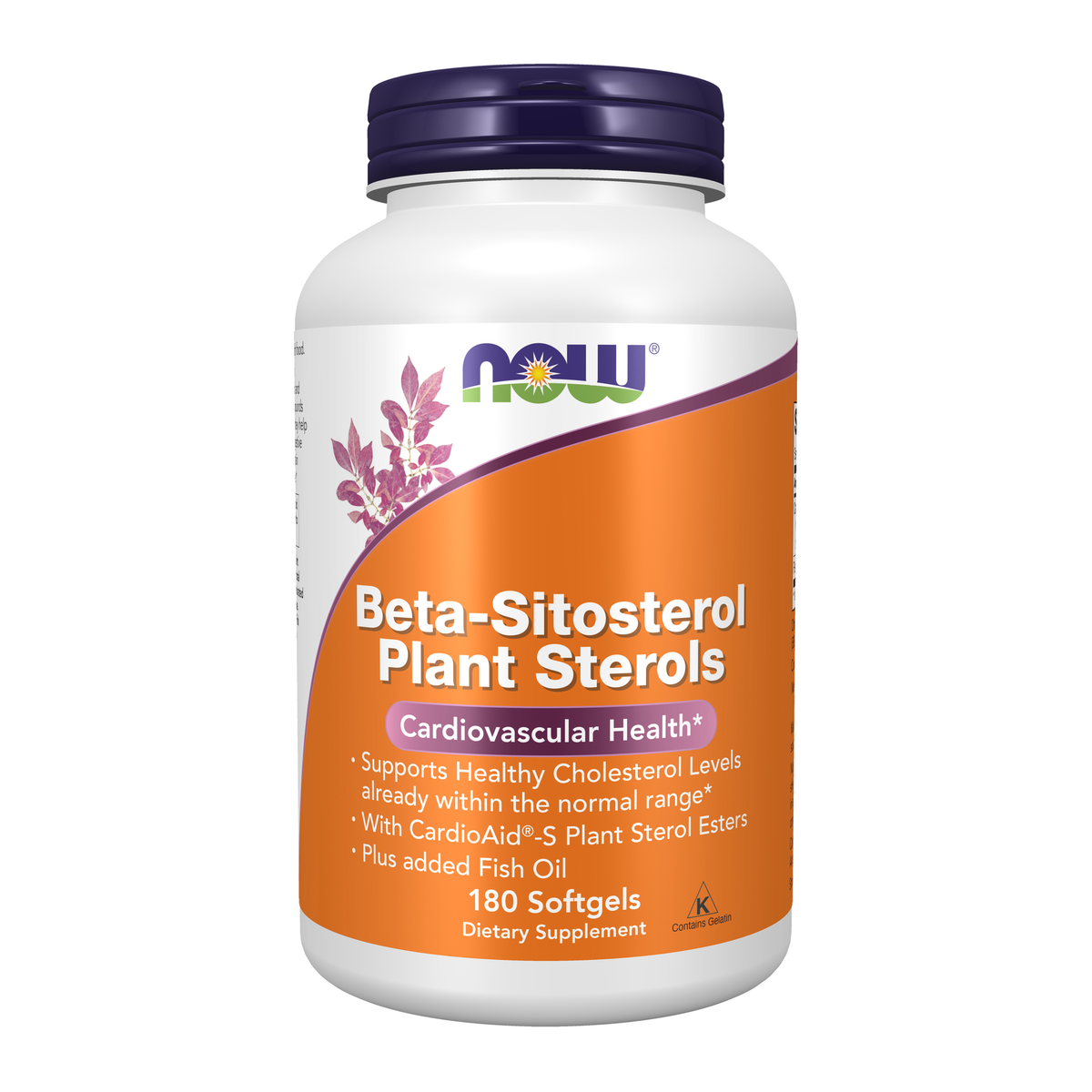 NOW Foods Beta-Sitosterol Plant Sterols - 180 Softgels / Beta-Sitosterol roślinny Sterols - 180 kapsułek miękkich