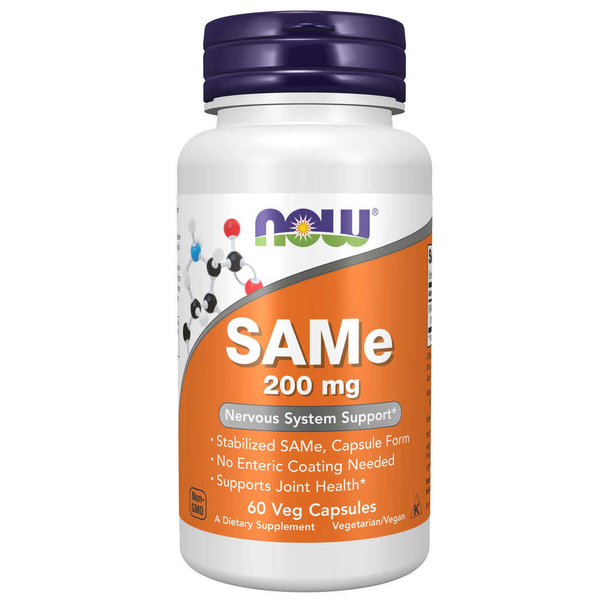 NOW Foods SAMe 200 mg - 60 Veg Capsules / SAMe 200 mg - 60 kapsułek roślinnych