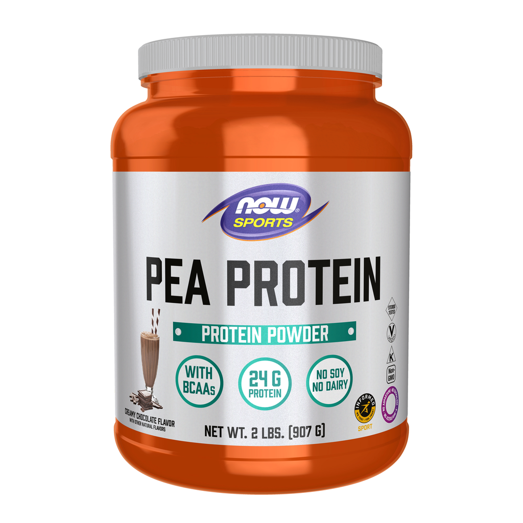 NOW Foods Pea Protein, Creamy Chocolate Powder - 2 lbs. / białko grochu, kremowa czekolada proszek - 2 lb