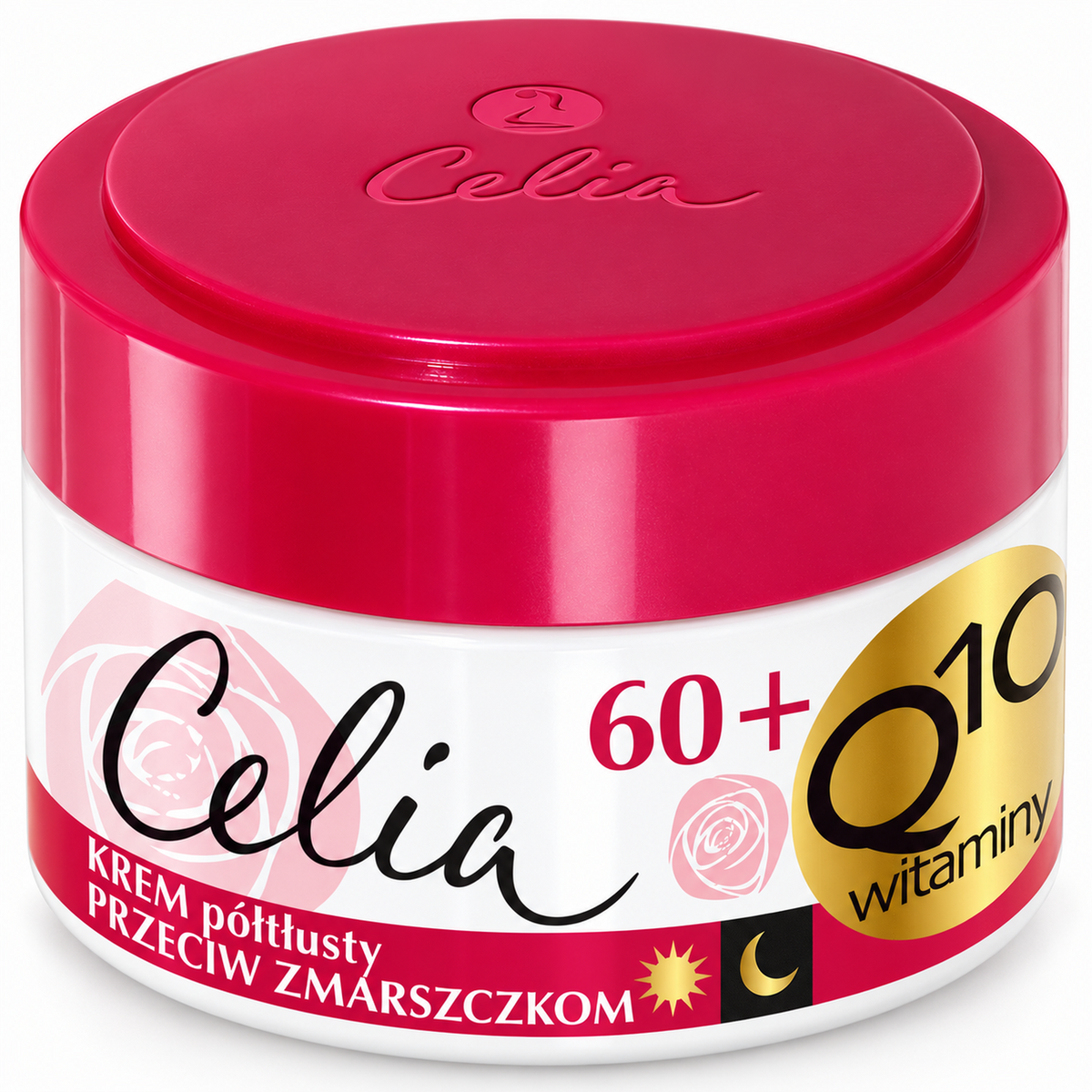 Celia Q10 60+ Ceramide Day & Night Face Cream 50 ml on white background