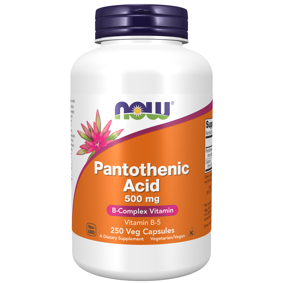 NOW Foods Pantothenic Acid 500 mg - 250 Veg Capsules / kwas pantotenowy 500 mg - 250 kapsułek roślinnych
