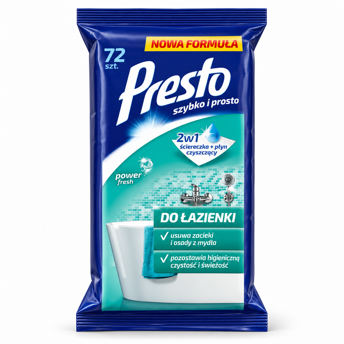 3002CL1460 hero 2000 — Presto 2-in-1 Bathroom Cleaning Wipes, 72 Count