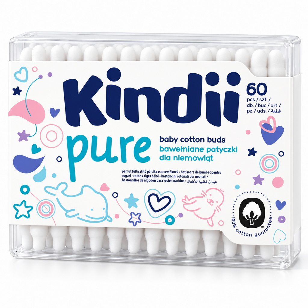 3002CL2789 hero 2000 — Kindii Baby Cotton Buds, 60 Count