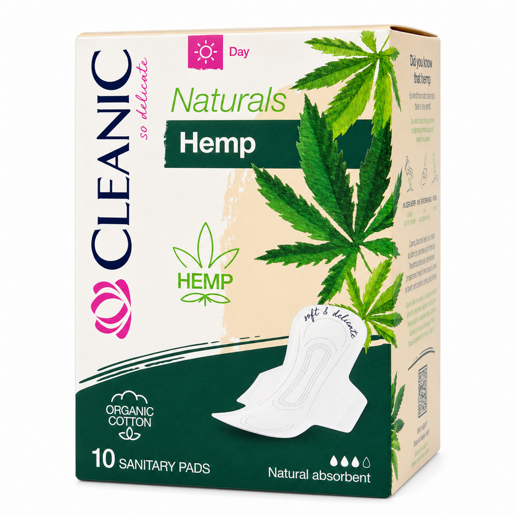 3002CL5268 hero 2000 — Cleanic Naturals Organic Cotton & Hemp Day Pads, 10 Count