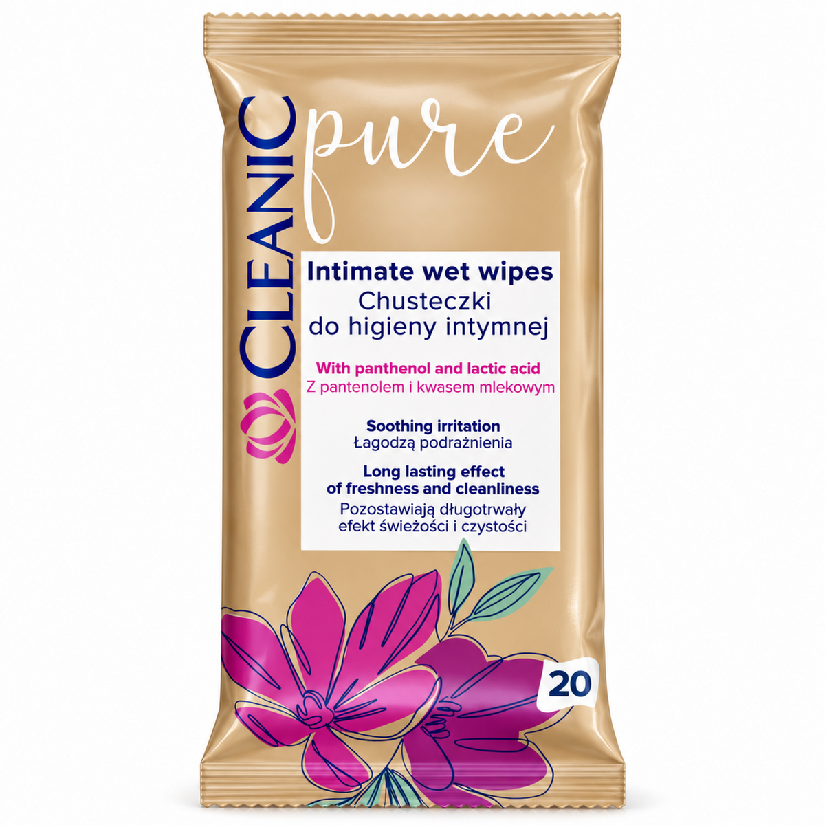 3002CL6166 hero 2000 — Cleanic Pure Intimate Wipes, 20 Count