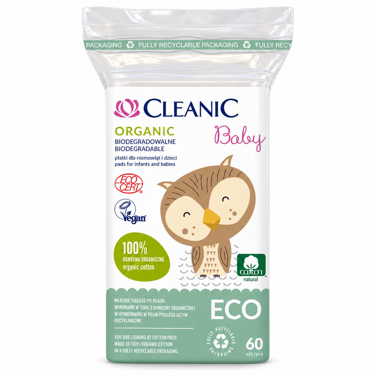 3002CL9755 hero 2000 — Cleanic Baby Eco Cotton Pads, 60 Count