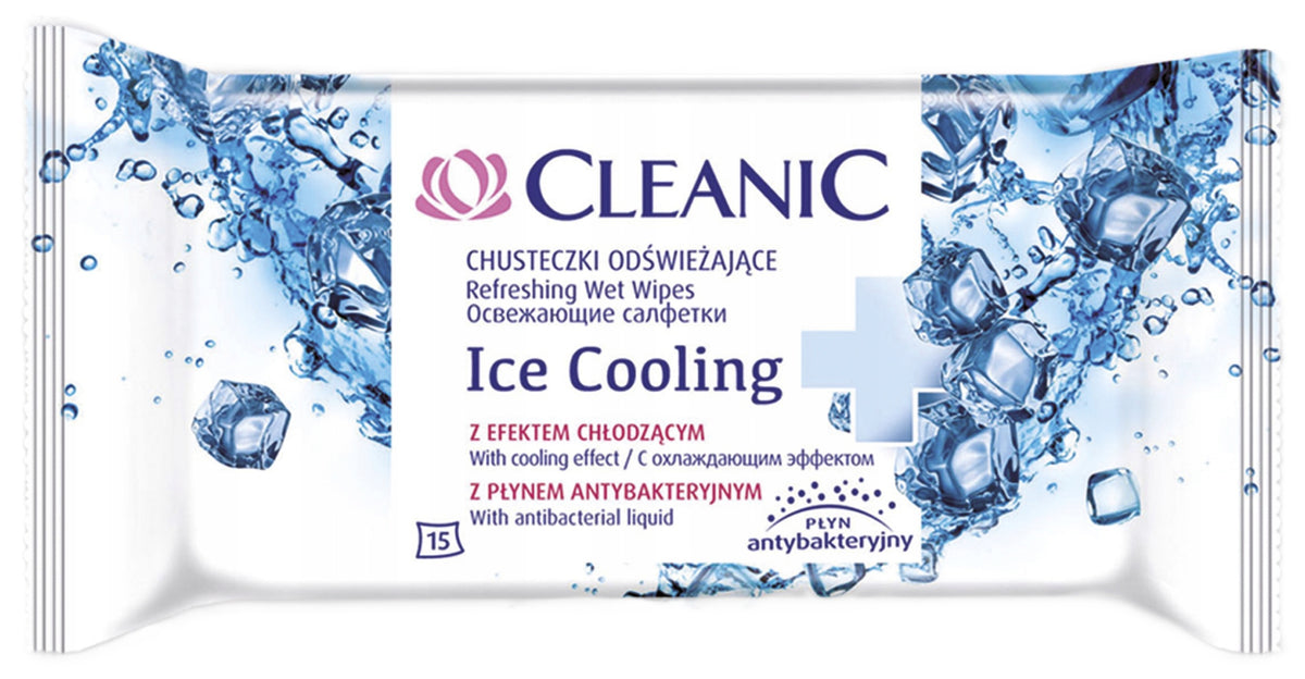 Cleanic Ice Cooling Refreshing Wipes, 15 Count / Ice Cooling chusteczki odświeżające, 15 szt.