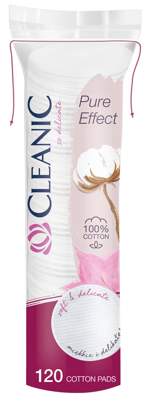Cleanic Pure Effect Cotton Pads, 120 Count / Pure Effect płatki kosmetyczne, 120 szt.