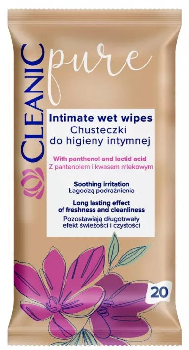 Cleanic Pure Intimate Wipes, 20 Count / Pure chusteczki do higieny intymnej, 20 szt.