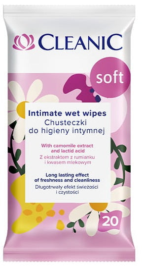 Cleanic Soft Intimate Wipes, 20 Count / Soft chusteczki do higieny intymnej, 20 szt.