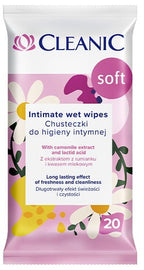 Cleanic Soft Intimate Wipes, 20 Count / Soft chusteczki do higieny intymnej, 20 szt.