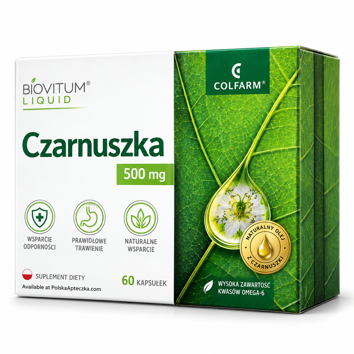 Colfarm Biovitum Liquid Black Seed Oil 500 mg, 60 capsules – Czarnuszka