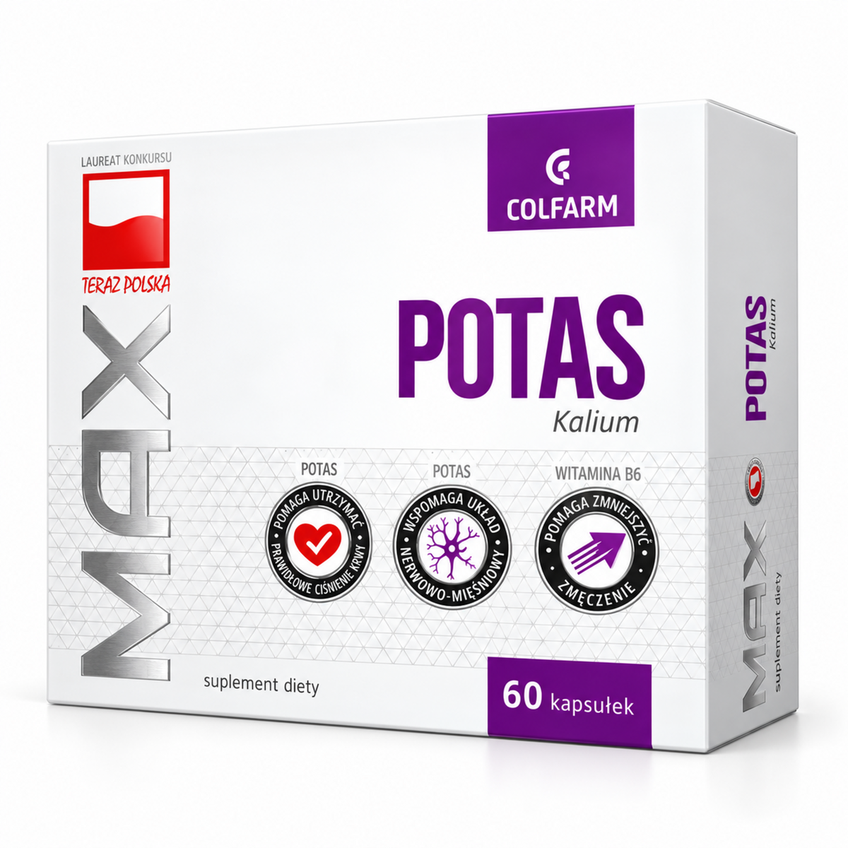 Colfarm Max Potassium with Vitamin B6, 60 capsules / Colfarm Max Potas 60 kapsułek