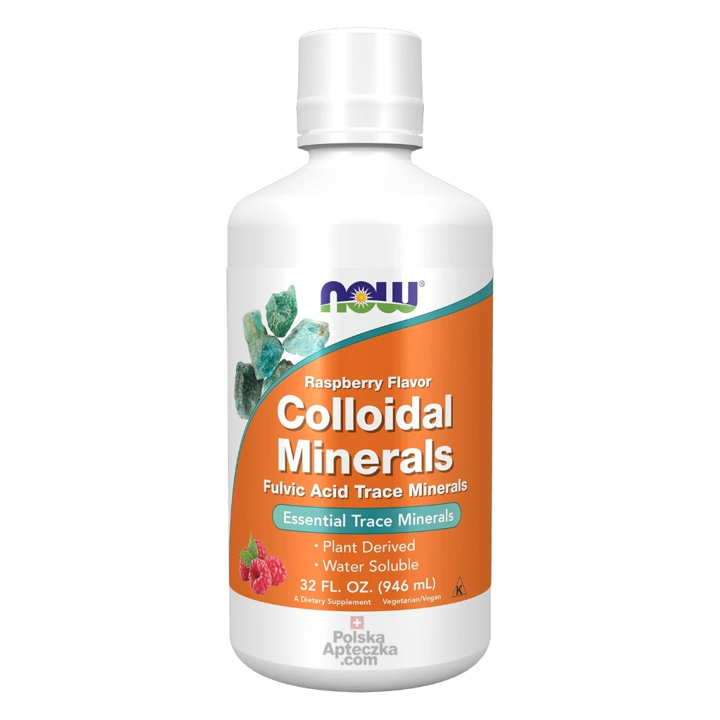 NOW Colloidal Minerals Raspberry Flavor – Fulvic Acid & Trace Minerals – 946 mL