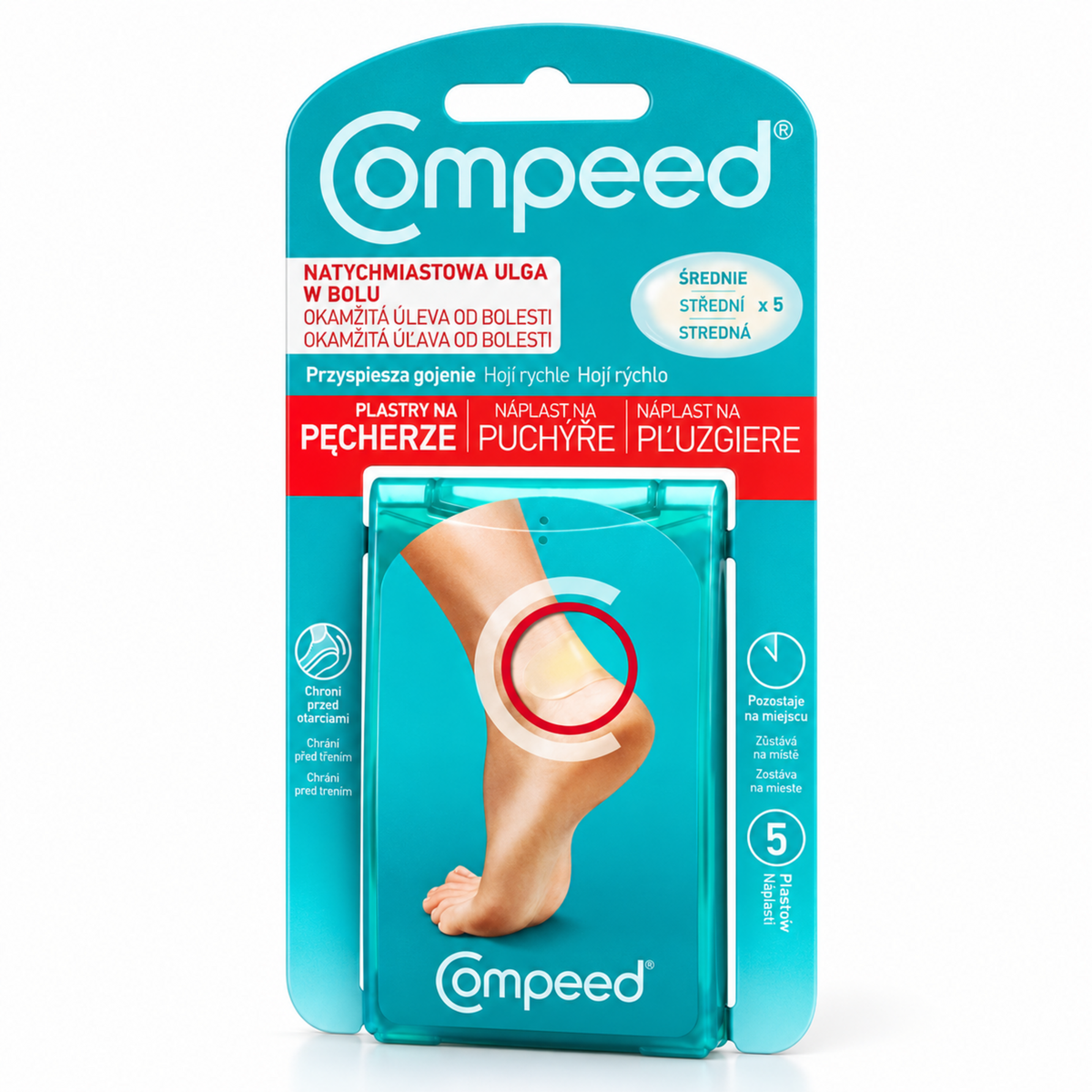 Compeed Medium Blister Plasters, 5 pack / Compeed plastry na pęcherze średnie, 5 sztuk