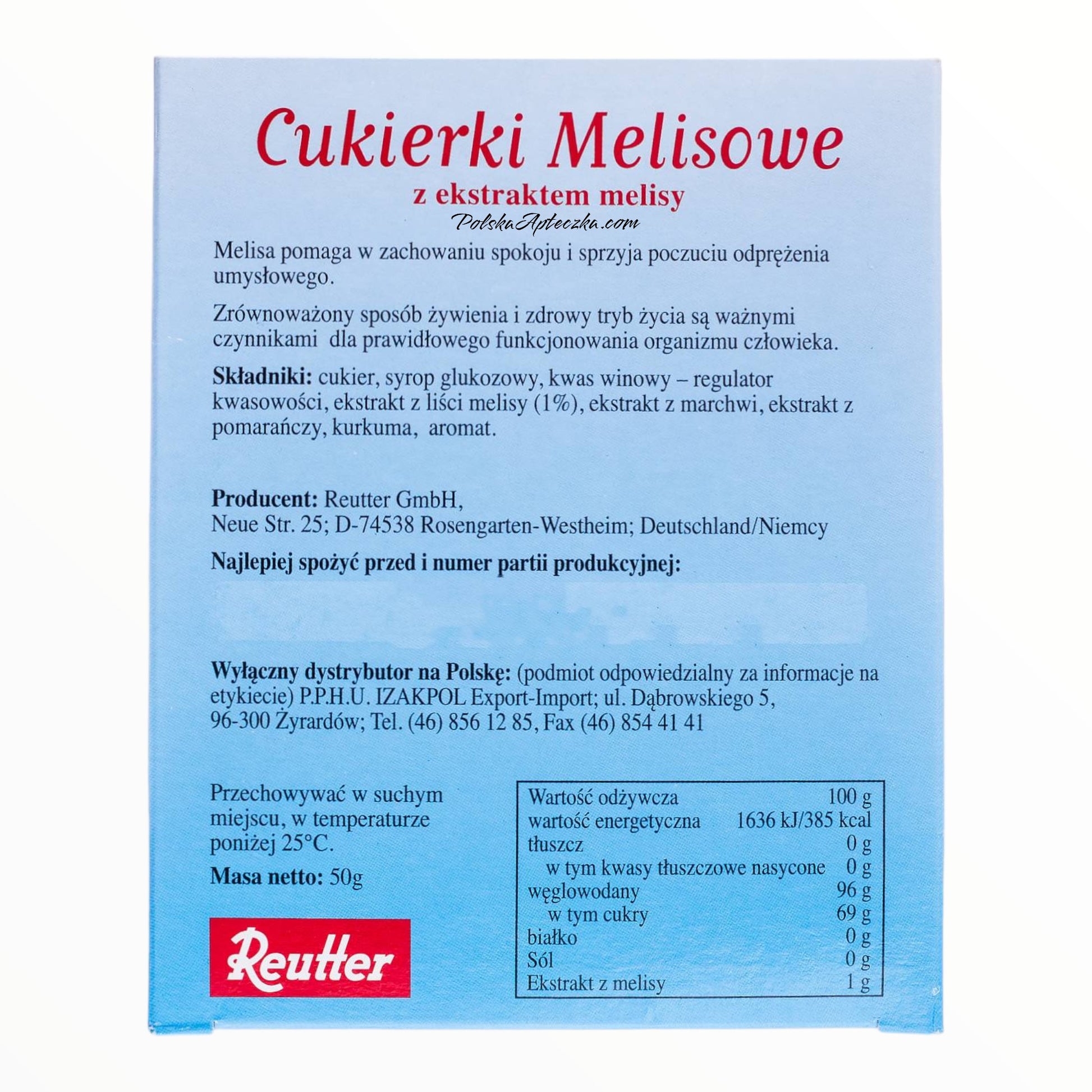 REUTTER cukierki melisowe