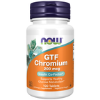 NOW Foods GTF Chromium 200 mcg Yeast Free - 100 Tablets / GTF chrom 200 mcg Yeast bez - 100 tabletek