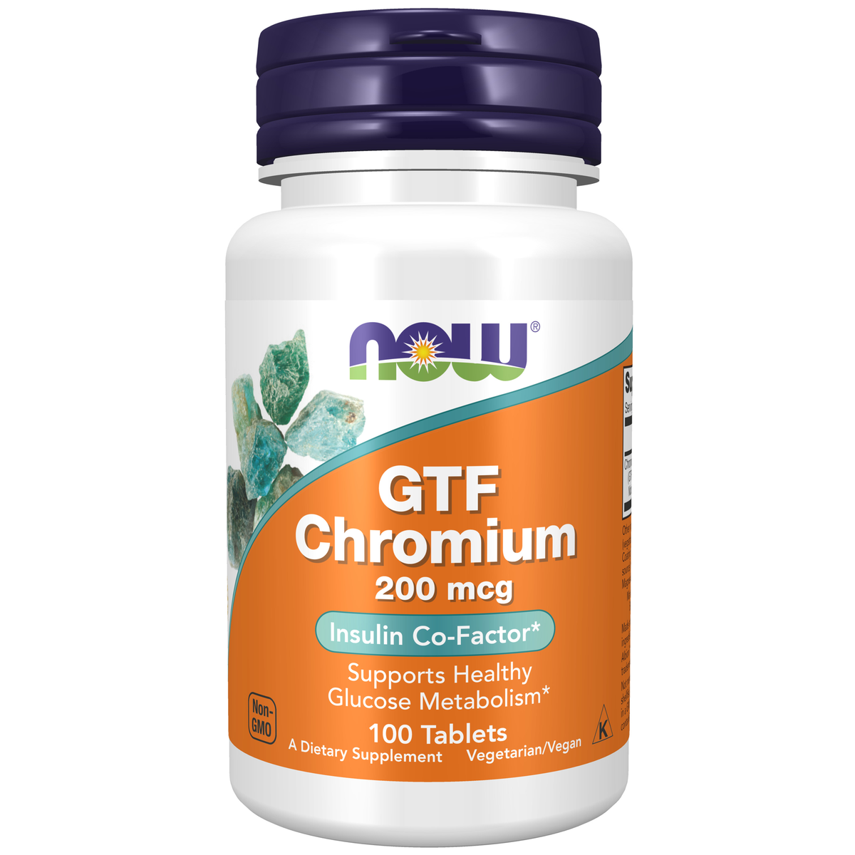 NOW Foods GTF Chromium 200 mcg Yeast Free - 100 Tablets / GTF chrom 200 mcg Yeast bez - 100 tabletek