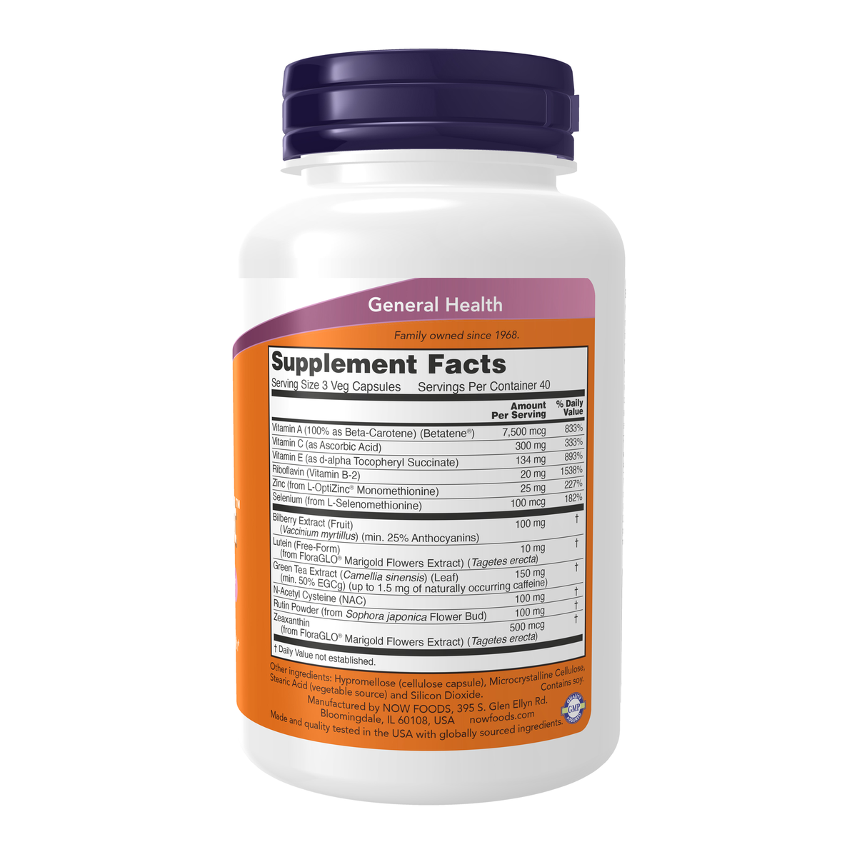 NOW Foods Ocu Support™- 120 Veg Capsules – Right label / Etykieta producenta