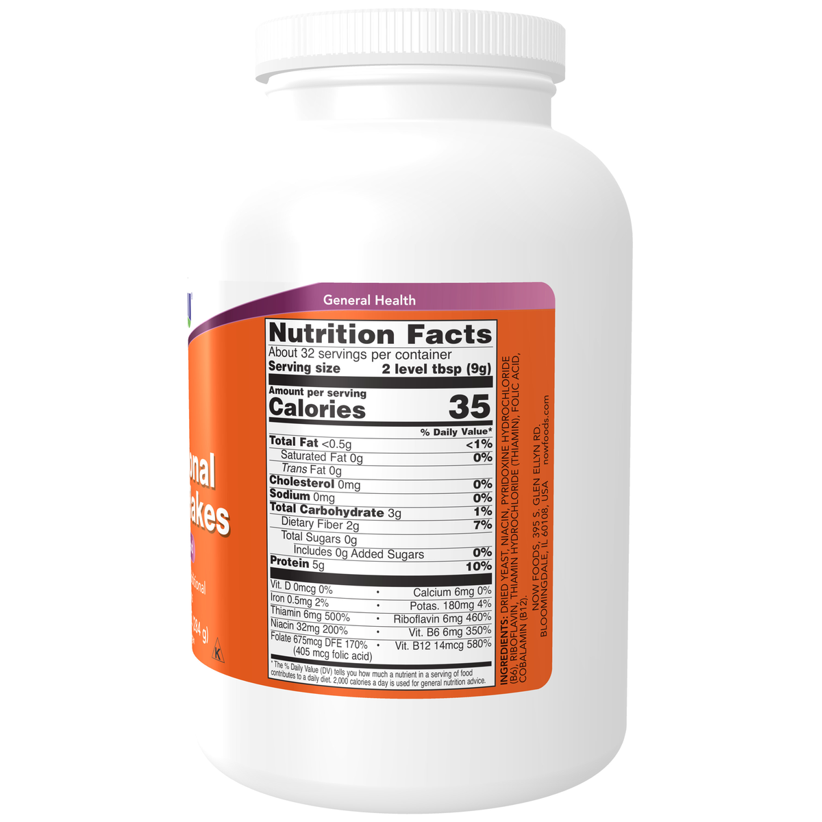 NOW Foods Nutritional Yeast Flakes - 10 oz. – Label details / Etykieta producenta