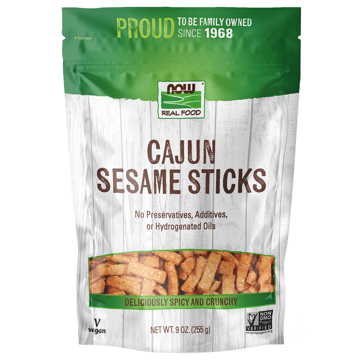 NOW Foods Cajun Sesame Sticks - 9 oz. / Cajun sezam paluszki - 9 oz.