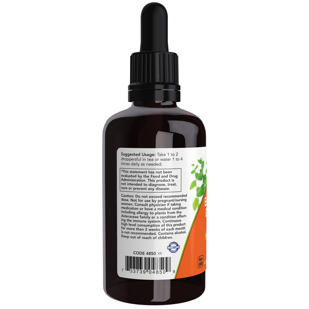NOW Foods Echinacea & Goldenseal Plus - 2 oz. – Label details / Etykieta producenta