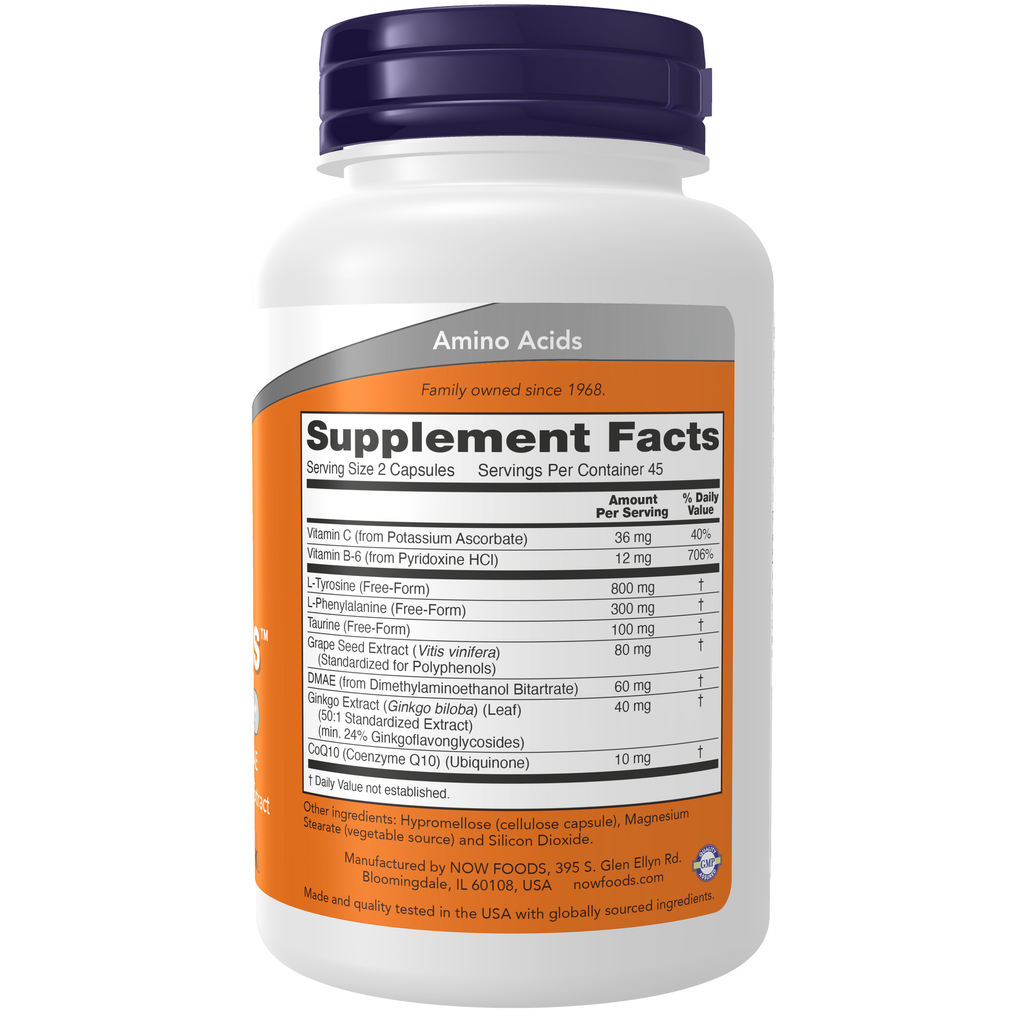 NOW Foods True Focus™ - 90 Veg Capsules – Right label / Etykieta producenta