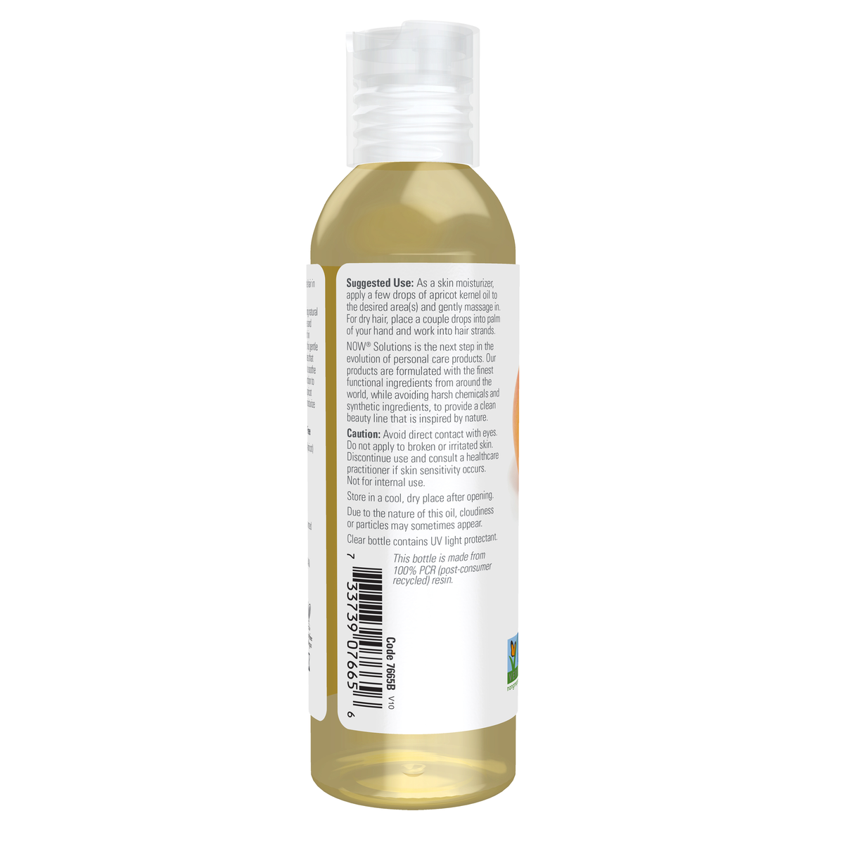 NOW Foods Apricot Oil - 4 fl. oz. – Left label / Etykieta producenta