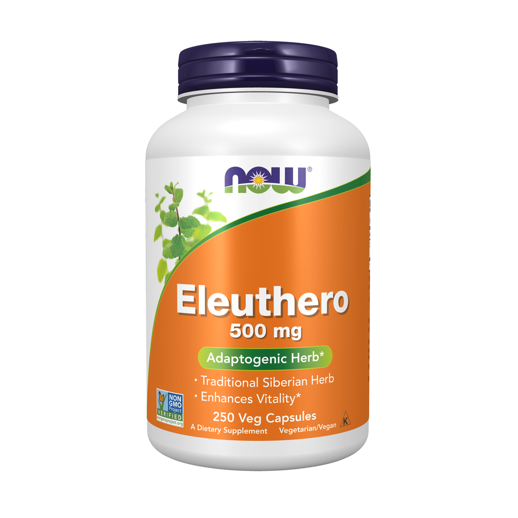 NOW Foods Eleuthero 500 mg - 250 Veg Capsules / Eleuthero 500 mg - 250 kapsułek roślinnych