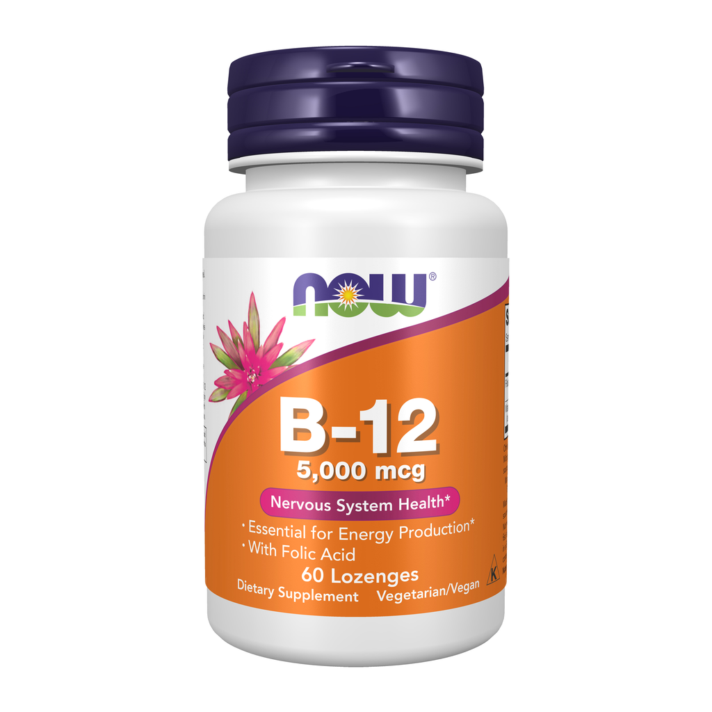 NOW Foods Vitamin B-12 5000mcg - 60 Lozenges / witamina B-12 5000mcg - 60 pastylek