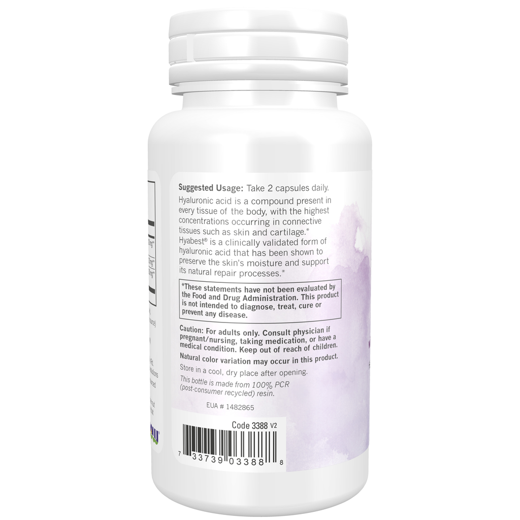 NOW Foods Hydration Rescue - 60 Capsules – Left label / Etykieta producenta