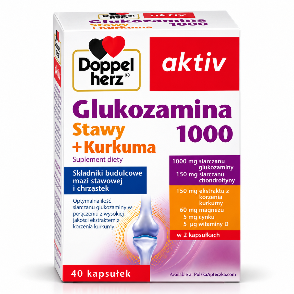Doppelherz aktiv Glucosamine 1000 + Turmeric – 40 Capsules