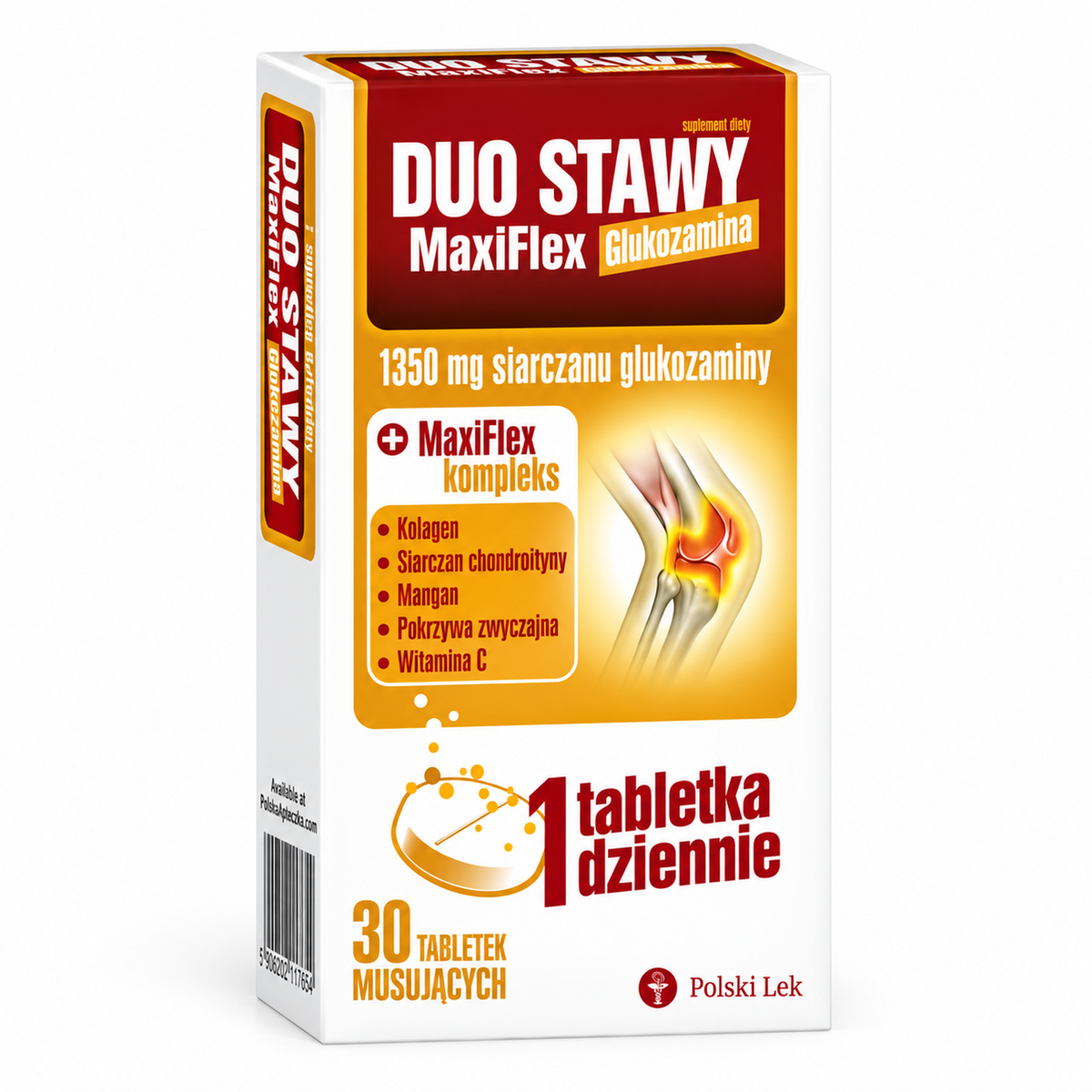 Duo Stawy MaxiFlex Glucosamine 1350 mg – 30 Effervescent Tablets / Glukozamina – 30 tabletek musujących