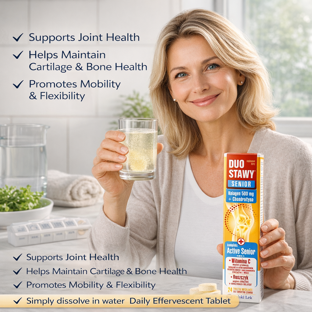 Duo Stawy Senior Collagen Chondroitin Joint Support Effervescent Tablets 24 Tablets lifestyle