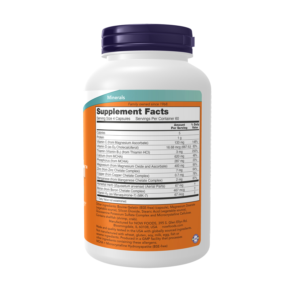 NOW Foods Bone Strength™ - 240 Capsules – Right label / Etykieta producenta