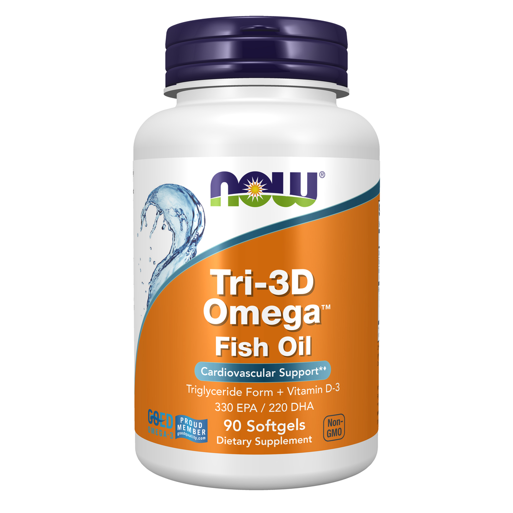 NOW Foods Tri-3D Omega™ Fish Oil - 90 Softgels / Tri-3D Omega™ olej rybi - 90 kapsułek miękkich