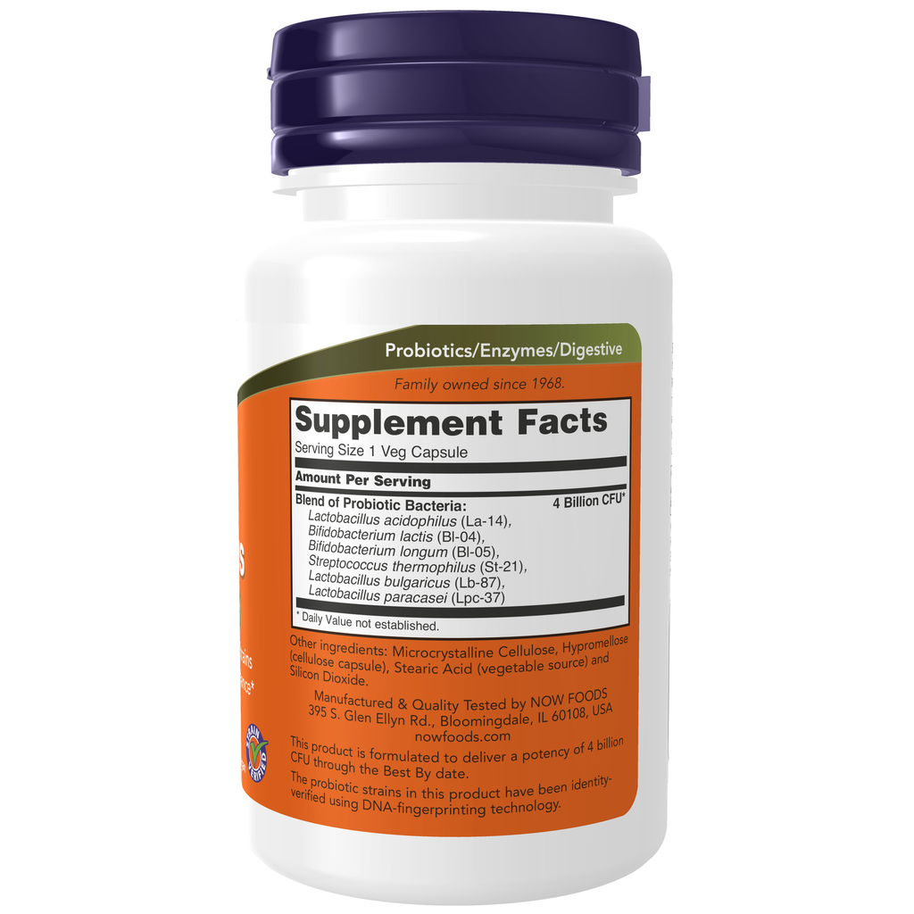 NOW Foods Acidophilus 4x6 - 60 Veg Capsules – Label details / Etykieta producenta
