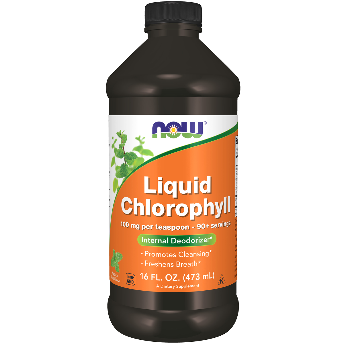 NOW Foods Chlorophyll Liquid, Mint – 16 fl. oz. / Chlorophyll płyn, mięta – 16 fl oz
