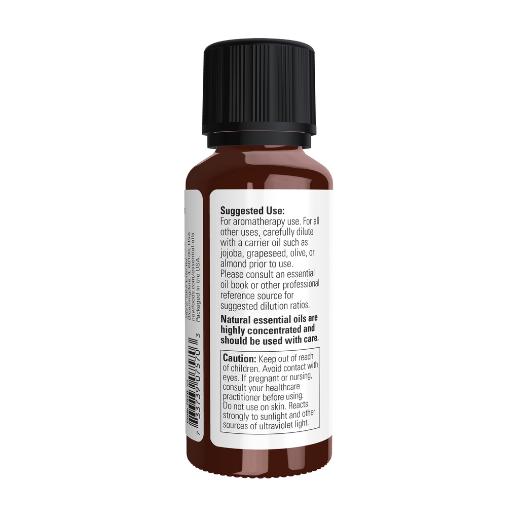 NOW Foods Orange Oil - 1 fl. oz. – Left label / Etykieta producenta