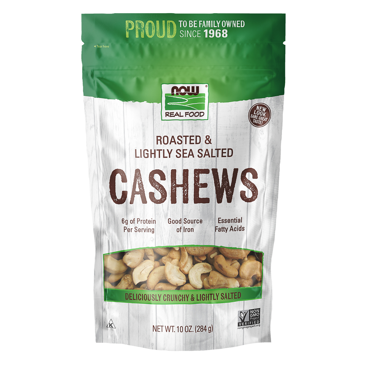 NOW Foods Cashews, Roasted & Salted - 10 oz. / orzechy nerkowca, prażony & solony - 10 oz.