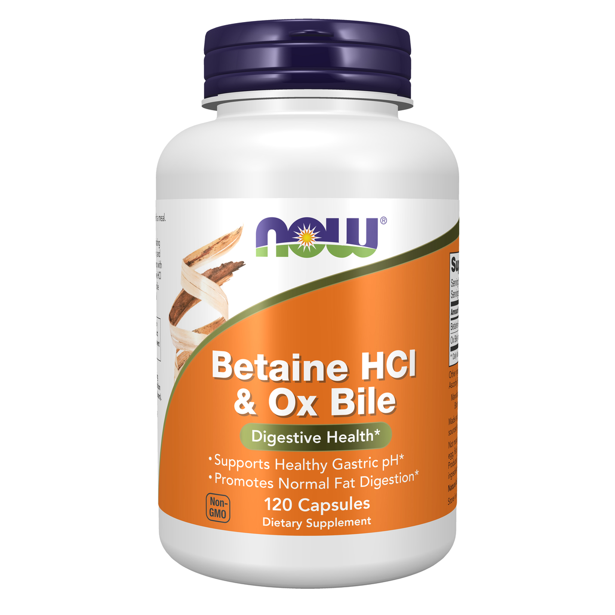 NOW Foods Betaine HCl + Ox Bile - 120 Veg Capsule / Betaine HCl + Ox Bile - 120 Veg Capsule