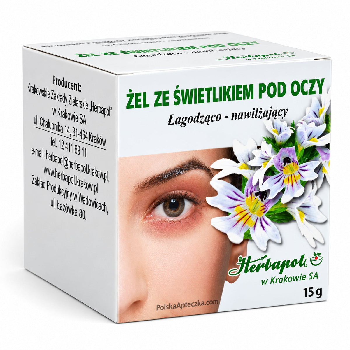 Eyebright Gel for Eyelids & Under Eyes 15g – Herbapol – premium product photo on white background