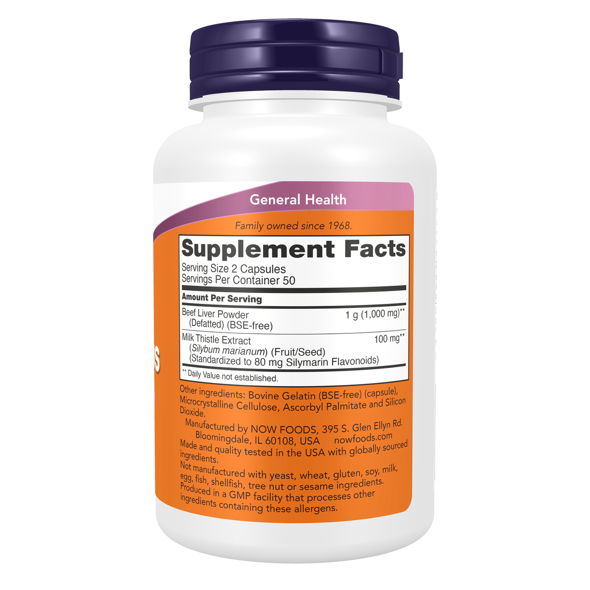 NOW Foods Liver Caps - 100 Capsules – Right label / Etykieta producenta