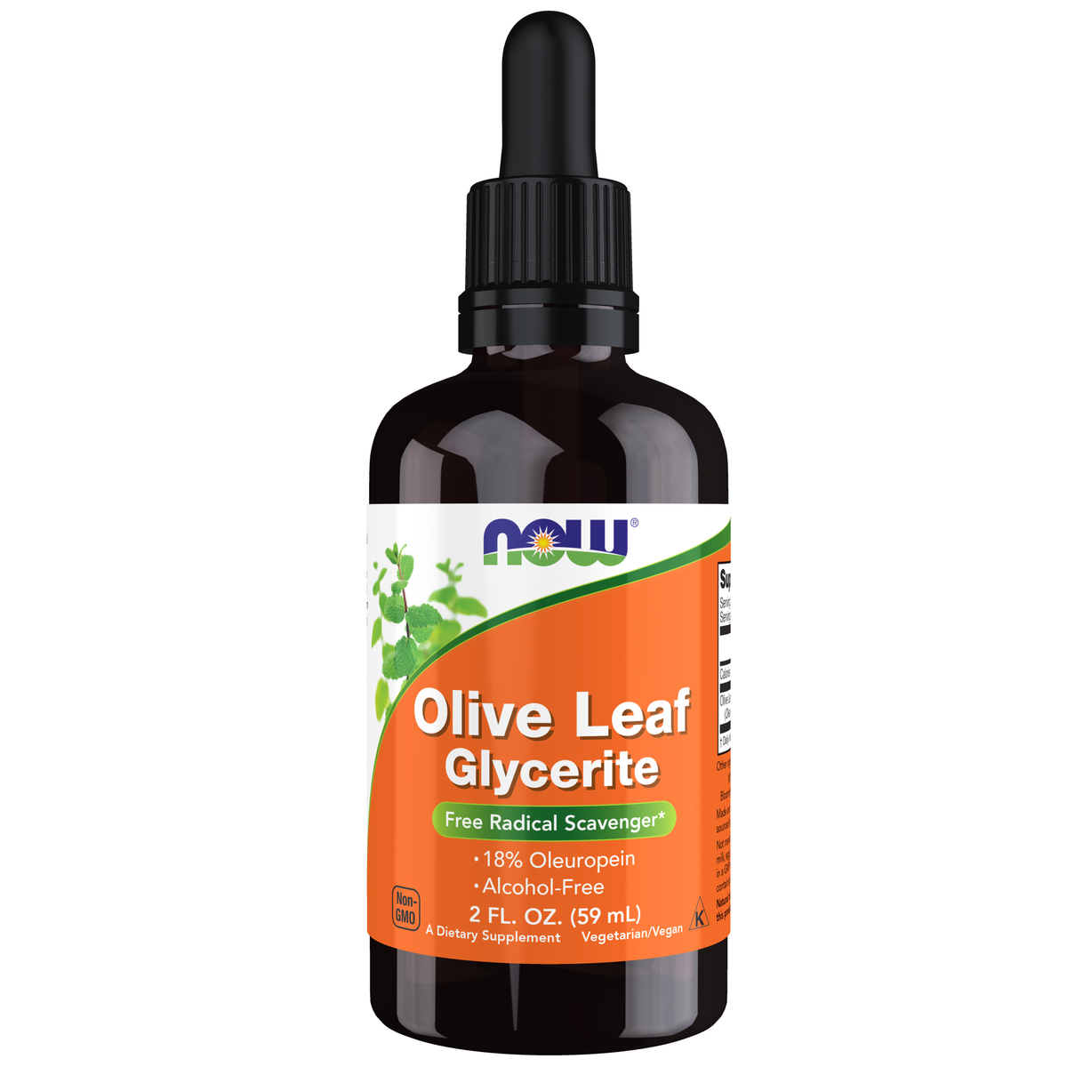 NOW Foods Olive Leaf Glycerite 18% - 2 fl. oz. / liść oliwny Glycerite 18% - 2 fl oz