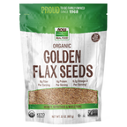 NOW Foods Golden Flax Seeds, Organic - 32 oz. / nasiona złotego lnu, produkt ekologiczny - 32 oz.