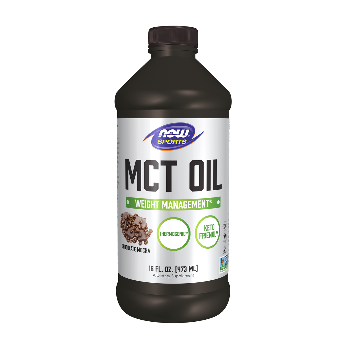 NOW Foods MCT Oil, Chocolate Mocha - 16 fl. oz. / MCT olejek, czekolada i kawa - 16 fl oz