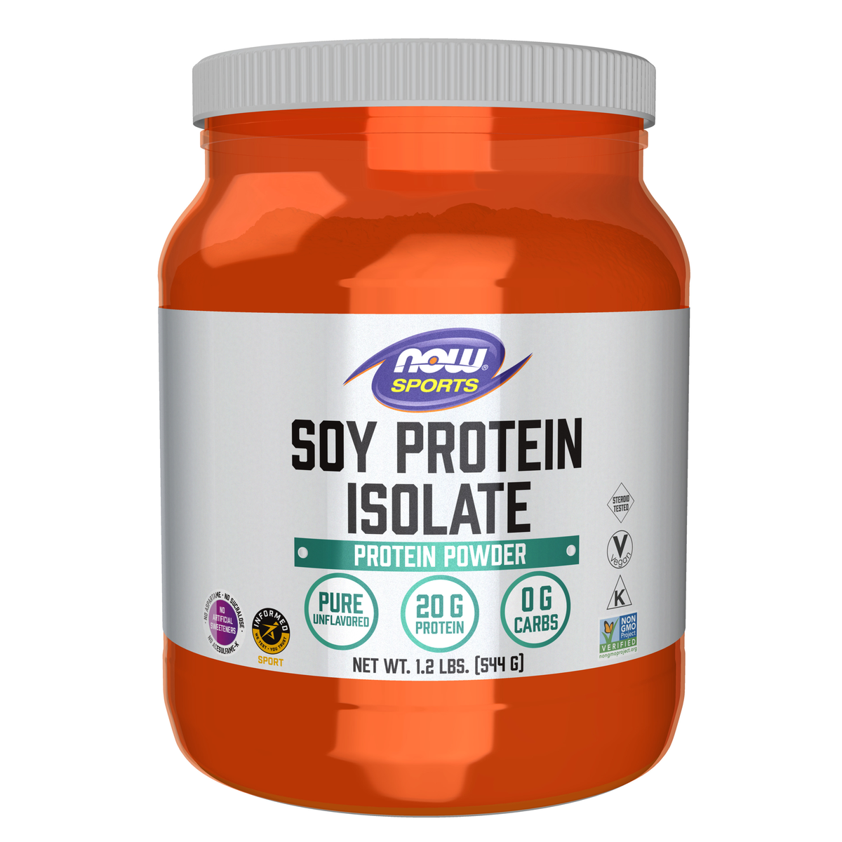 NOW Foods Soy Protein Isolate, Unflavored Powder - 1.2 lbs. / izolat białka sojowego, proszek bez dodatków smakowych - 1.2 lb