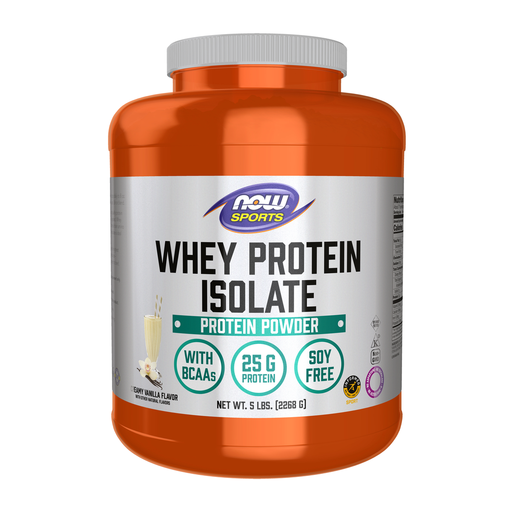NOW Foods Whey Protein Isolate, Creamy Vanilla Powder - 5 lbs. / izolat białka serwatkowego, kremowa wanilia proszek - 5 lb