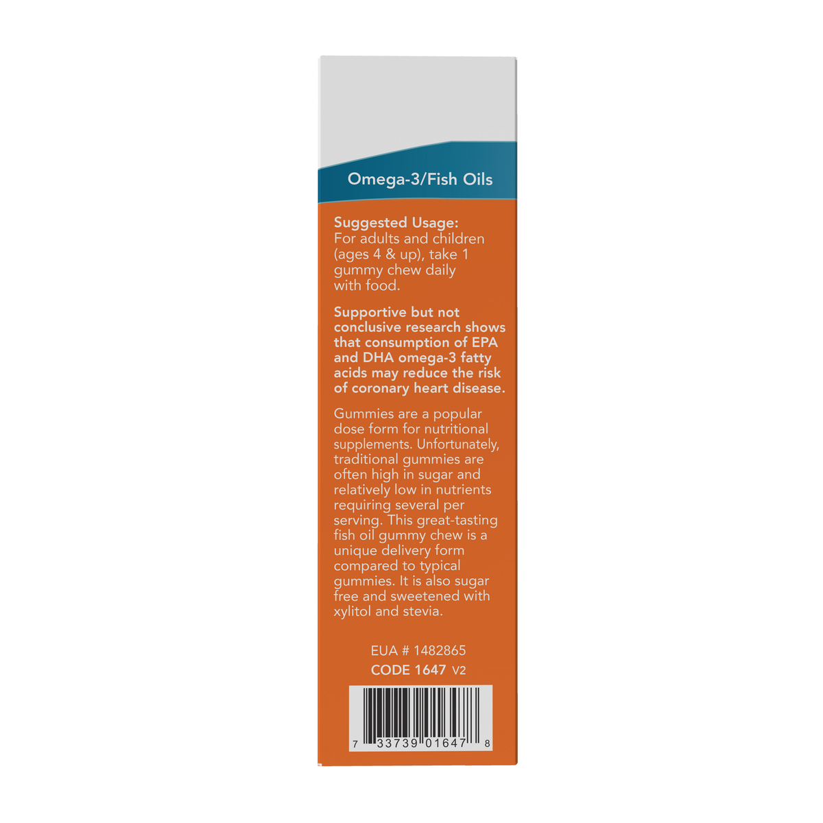 NOW Foods Omega-3 Fish Oil Gummy Chews - 36 Count – Right label / Etykieta producenta