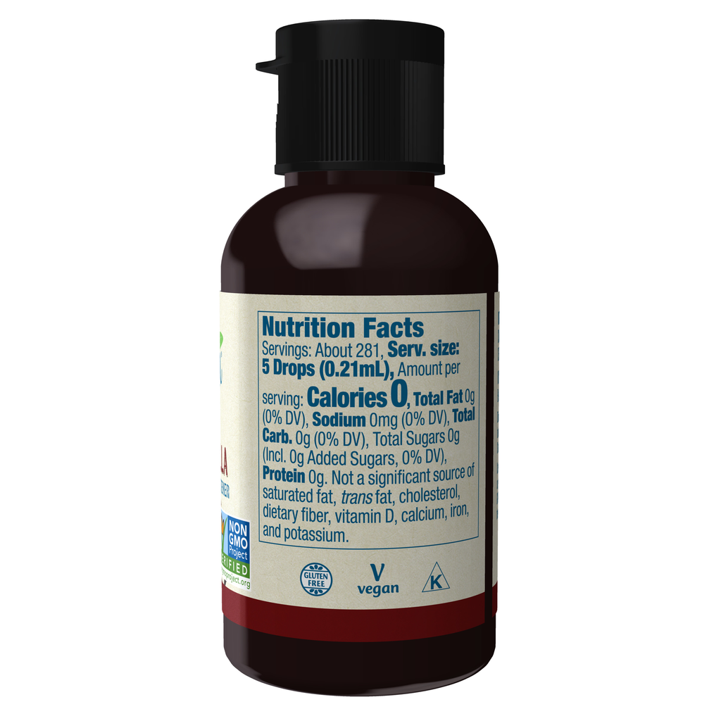 NOW Foods BetterStevia® Cinnamon Vanilla - 2 fl. oz. – Label details / Etykieta producenta